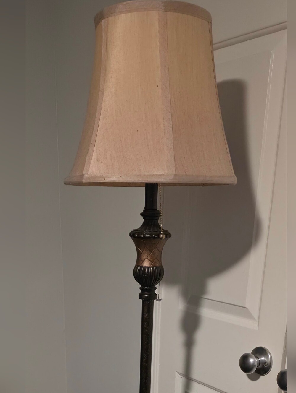 Traditional Bronze Floor Lamp with Decorative Base & Shade